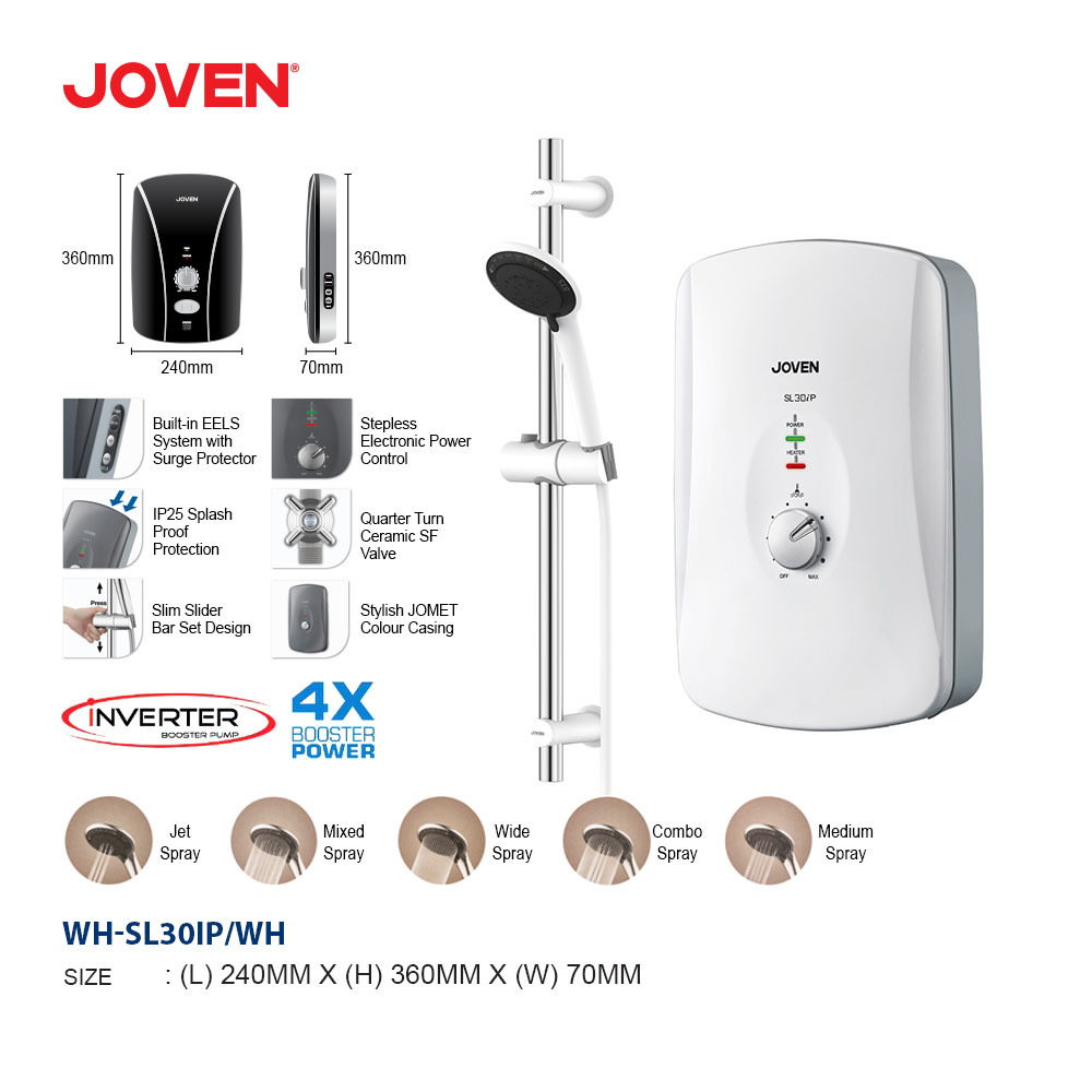 JOVEN SL30iP DC INVERTER PUMP INSTANT WATER HEATER | Cima Wholesale Sdn Bhd